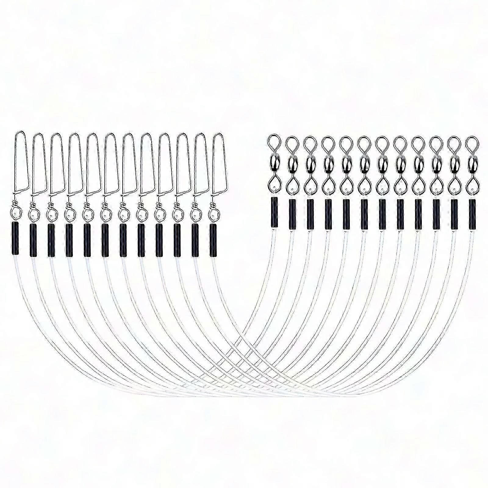 Fluorocarbon Fishing Leader Line With Swivels & Snap