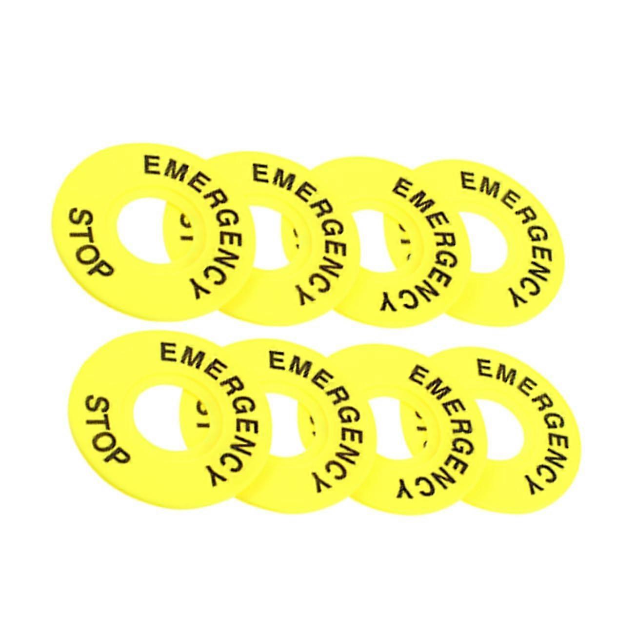 Emergency Stop Button Alarm Symbol 22 mm Warning Sticker Press Stud Label