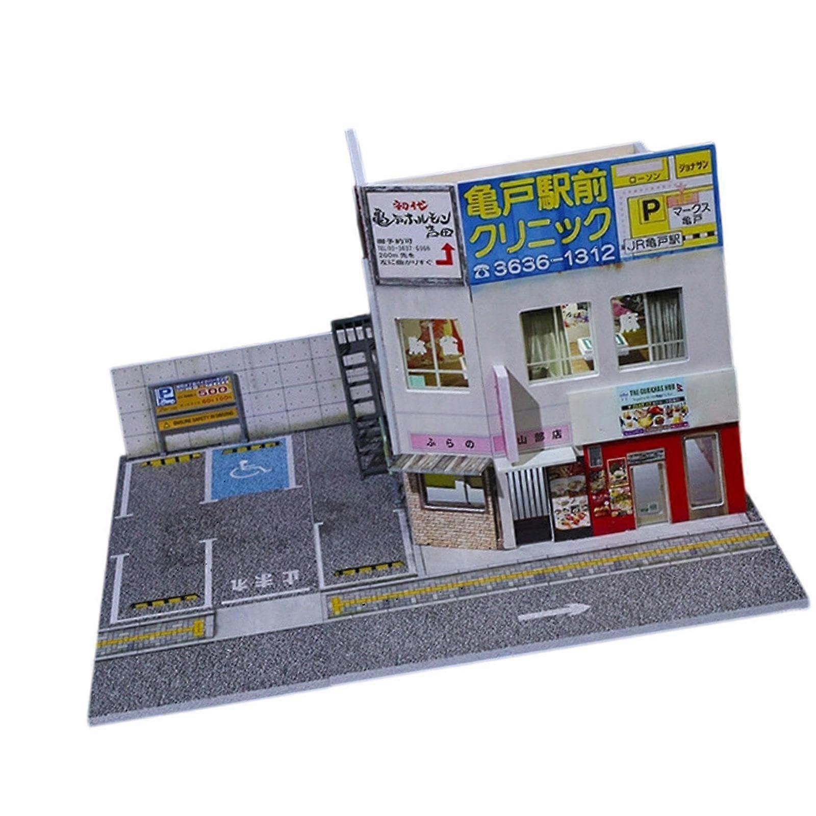 1/64 Diorama Car Display Case, Diecast Car Garage with Lights, Realistic Collectible Landscape for Lightweight Metal Models