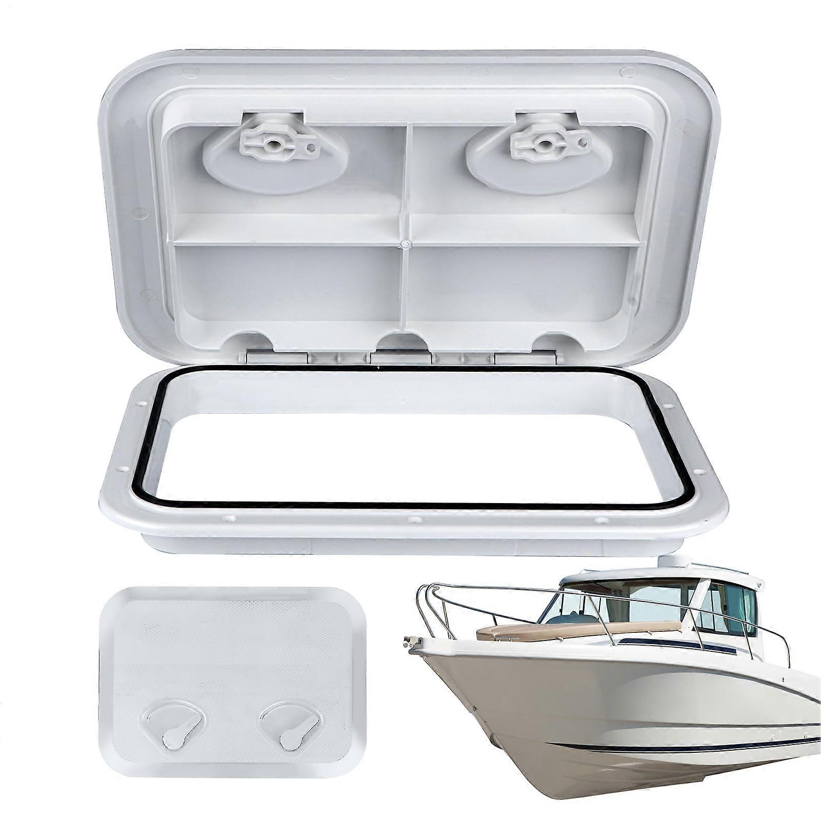 Boot Hatch Cover Rectangular Hatch Cover for Boats, Waterproof Hatch Cover Accessory for Yacht, RV, Boat, Kayak, White 44x31.5cm