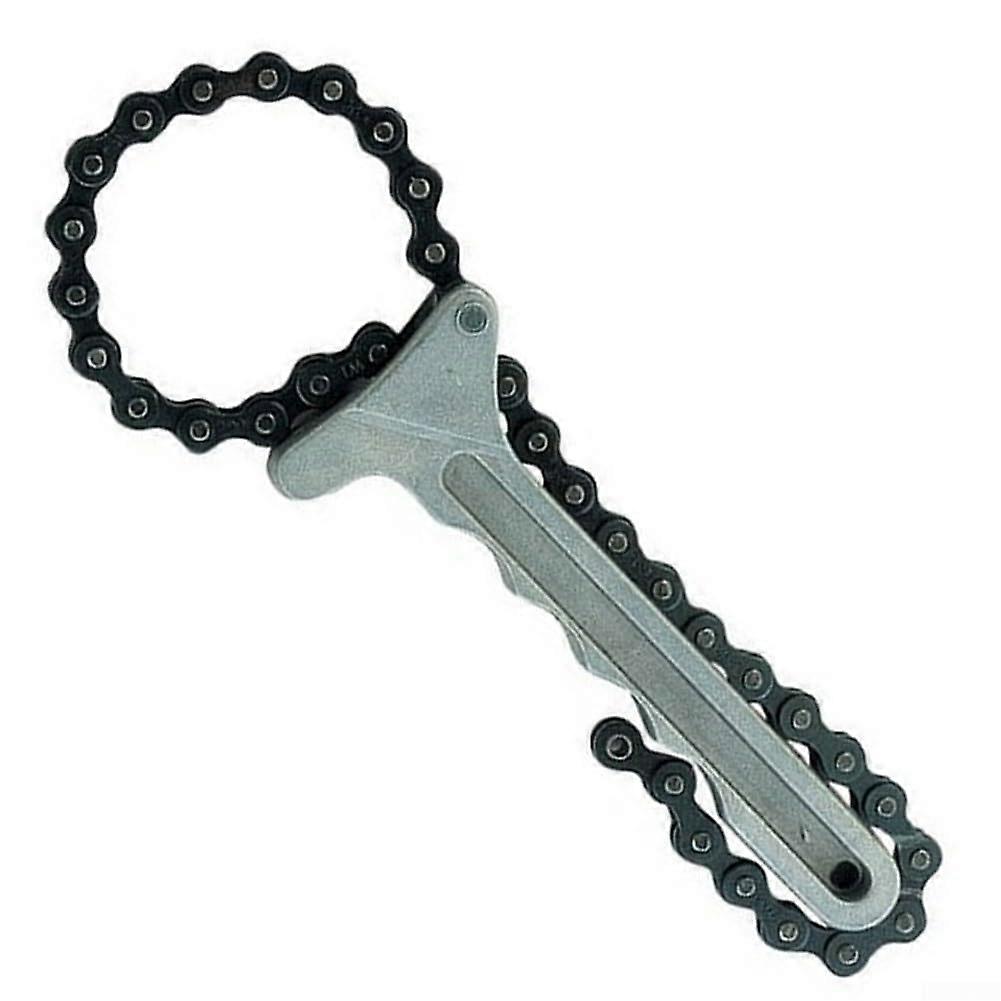 Chain Wrench For Easy Oil Filter Change, Tool Steel, Fits 3/8 To 4 1/4 In OD Filters, With Handle