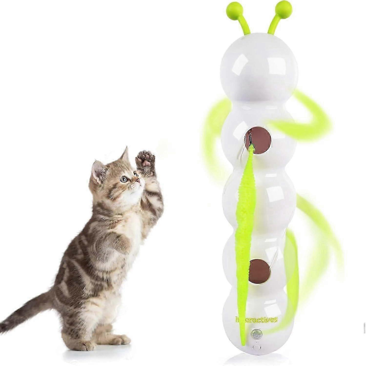 Interactive Caterpillars Cat Toy Suction Cup Wiggles Worm Cat Toy for for Indoor Cats Self-playing Home