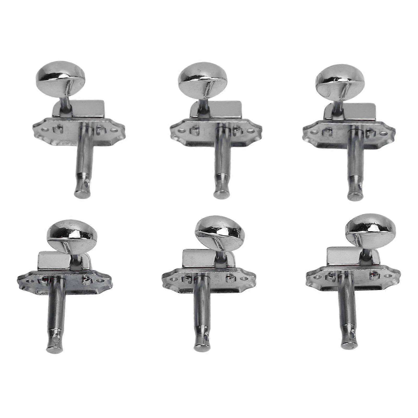 6Pcs Guitar String Tuning Peg Metal Tuner Key Machine Head Set Kit for Acoustic Electric Silver