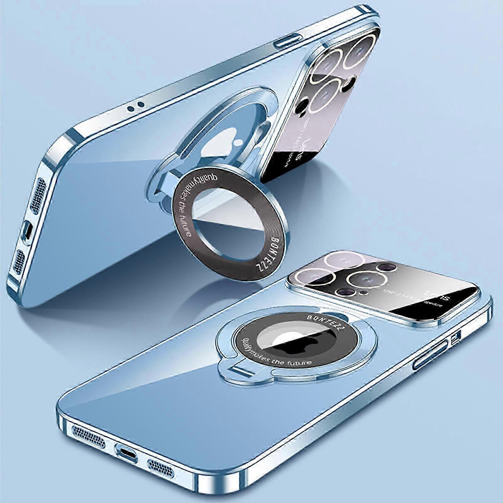 Magnetic Foldable Stand Case Cover for iPhone 15 Pro Max, Large Window Phone Case Leak Label Magnetic Bracket for 15 Pro max