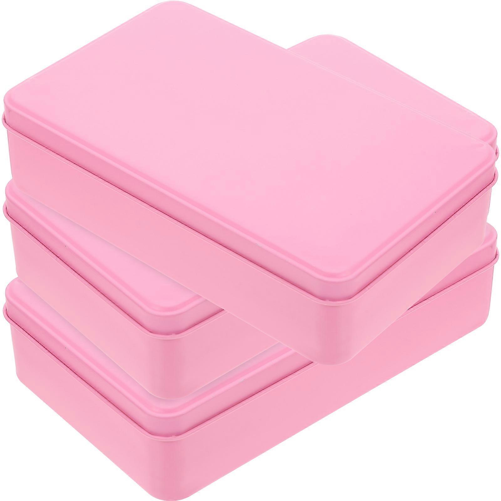 Small Tinplate Box 3Pcs and Dust-Proof Candy Containers for Storage