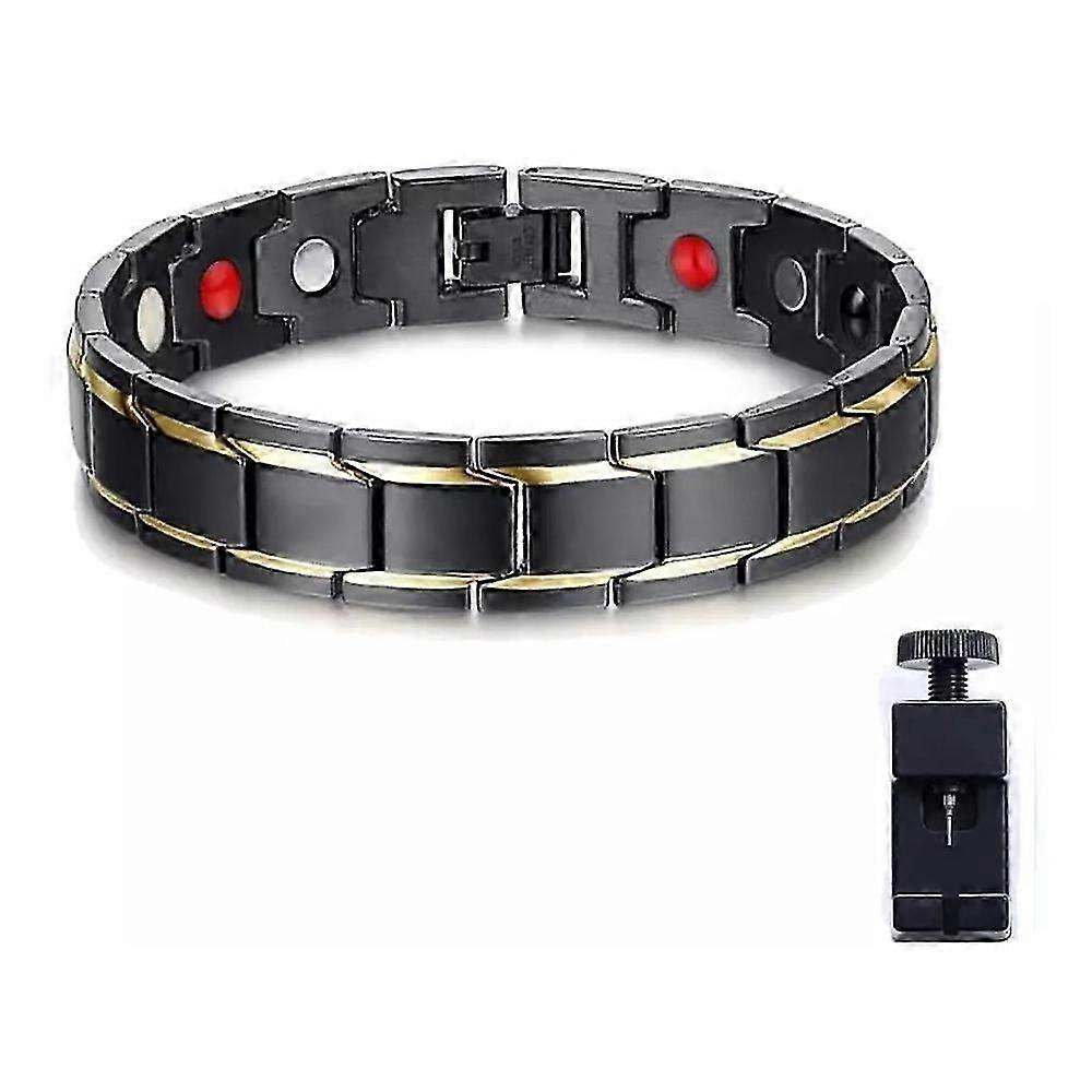 Kvinder Mænd Sundhedsterapi Magnetisk Armbånd Power 4 i1 Negative Ioner Germanium Rustfrit Stål Armbånd
