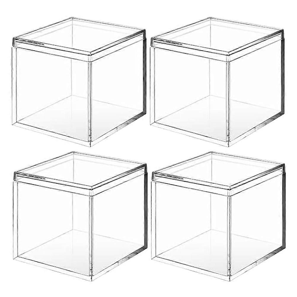 Clear Organizer Box 4Pcs Transparent Storage Container with Lid for Versatile Storage Use