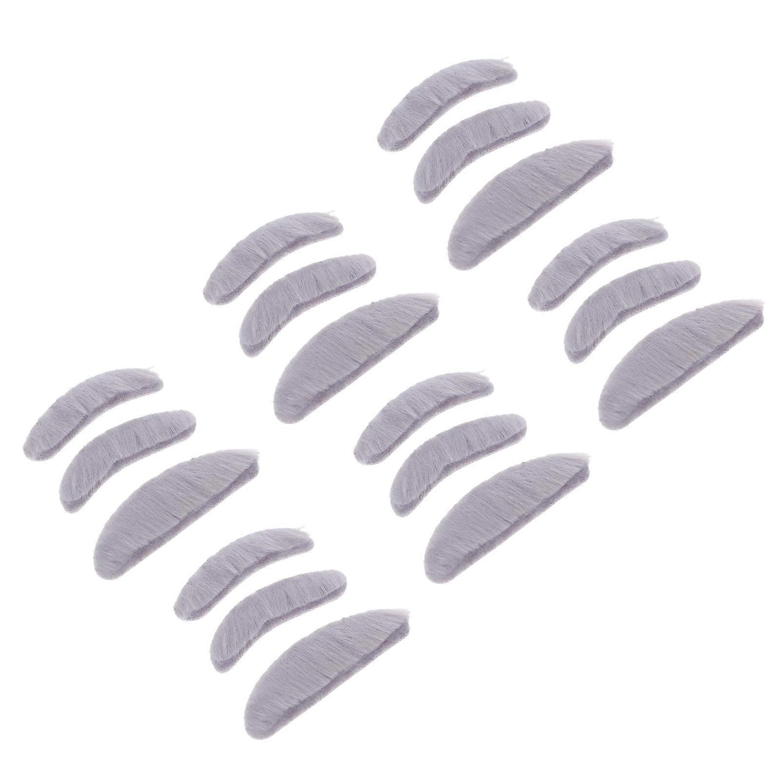 Masquerade Costume Beard Grey Plush Easy Stick Remove 6 Sets