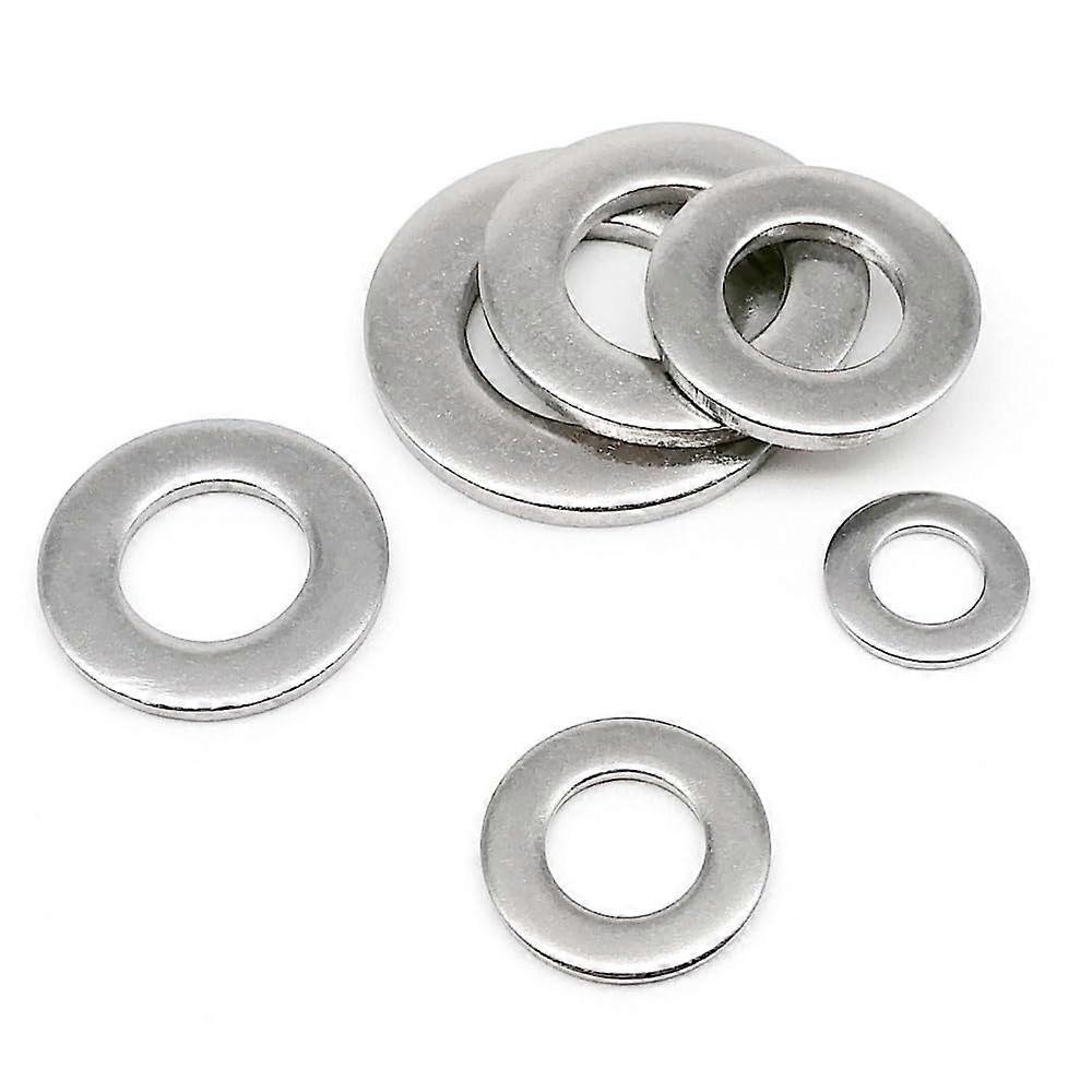 Flat washer made of stainless steel 304, plain seal, M1.6, M2, M2.5, M3, M3.5, M4, M5, M6, M8, M10, M12, M14, M16, M18, M20, M22, M24 (50pcs M4)