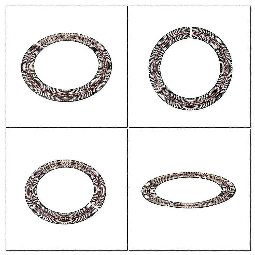 غيتار Soundhole الخشب مرصع روزيت أجزاء الغيتار الصوتي شرائط منحنية متعددة 13.10X13.10X0.06CM البطانة 1 قطعة