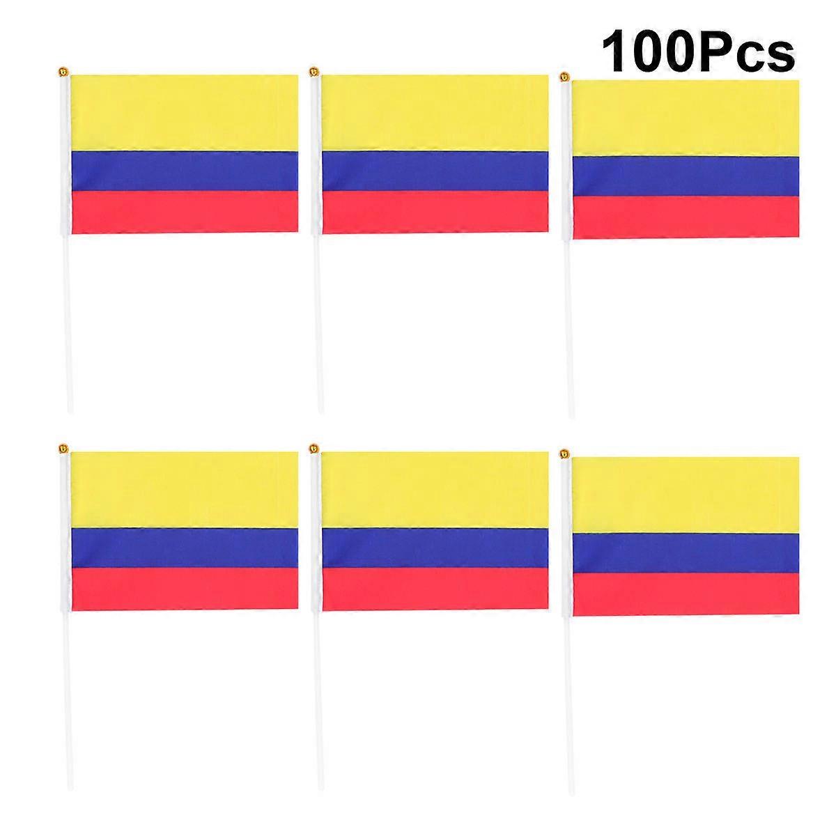 Waving Flag Small Hand Flags Polyester Decoration For Match Cheering 30.00X21.00X14.00CM Assorted Color High-Visibility 100Pcs