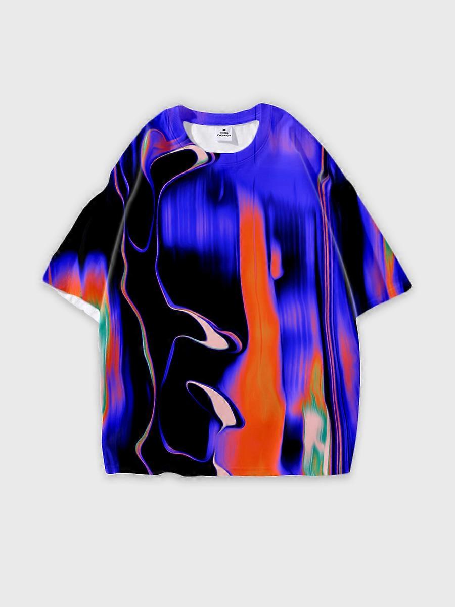 T-shirt round neck Pattern loose short sleeve B656