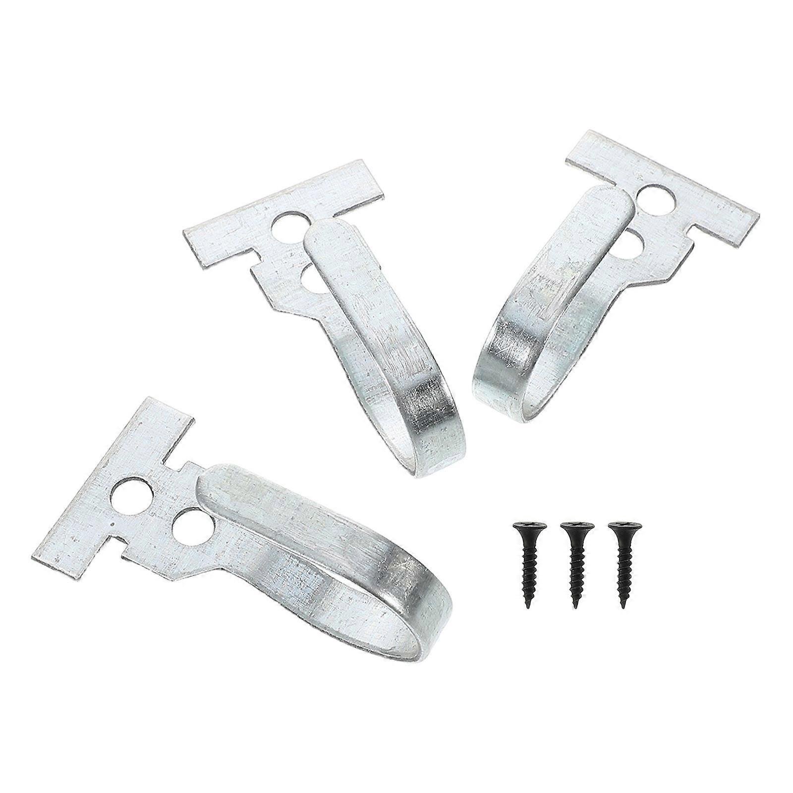 3pcs Double Eye Curtain Hooks with Brackets for Door Curtains – Sturdy Drapery Hangers for Home & Office Use – Versatile and Neat Hardware Accessories