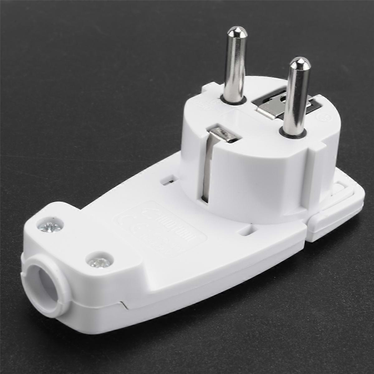 2pcs White Schuko Angled Plug Flat, Schuko Flat Plug 250 V (16 A), Schuko Plug, Schuko Plug Flat, Eu Plug