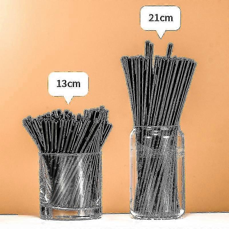 500pcs Disposable Cocktail Straws 21/13cm Black Long Short Wedding Party Supplie TY