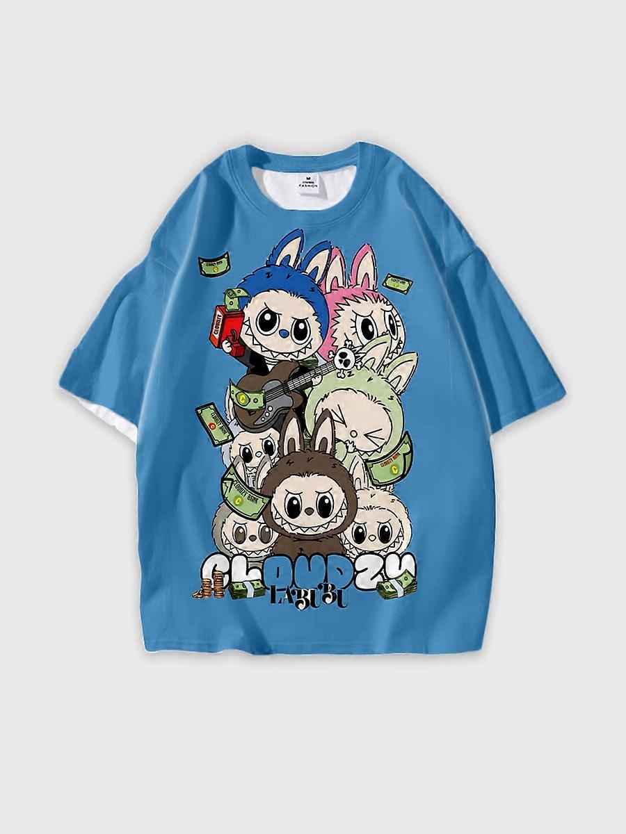 T-shirt round neck Pattern loose short sleeve P1766