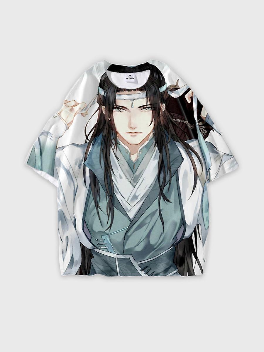 T-shirt round neck Character Pattern loose short sleeve Q73