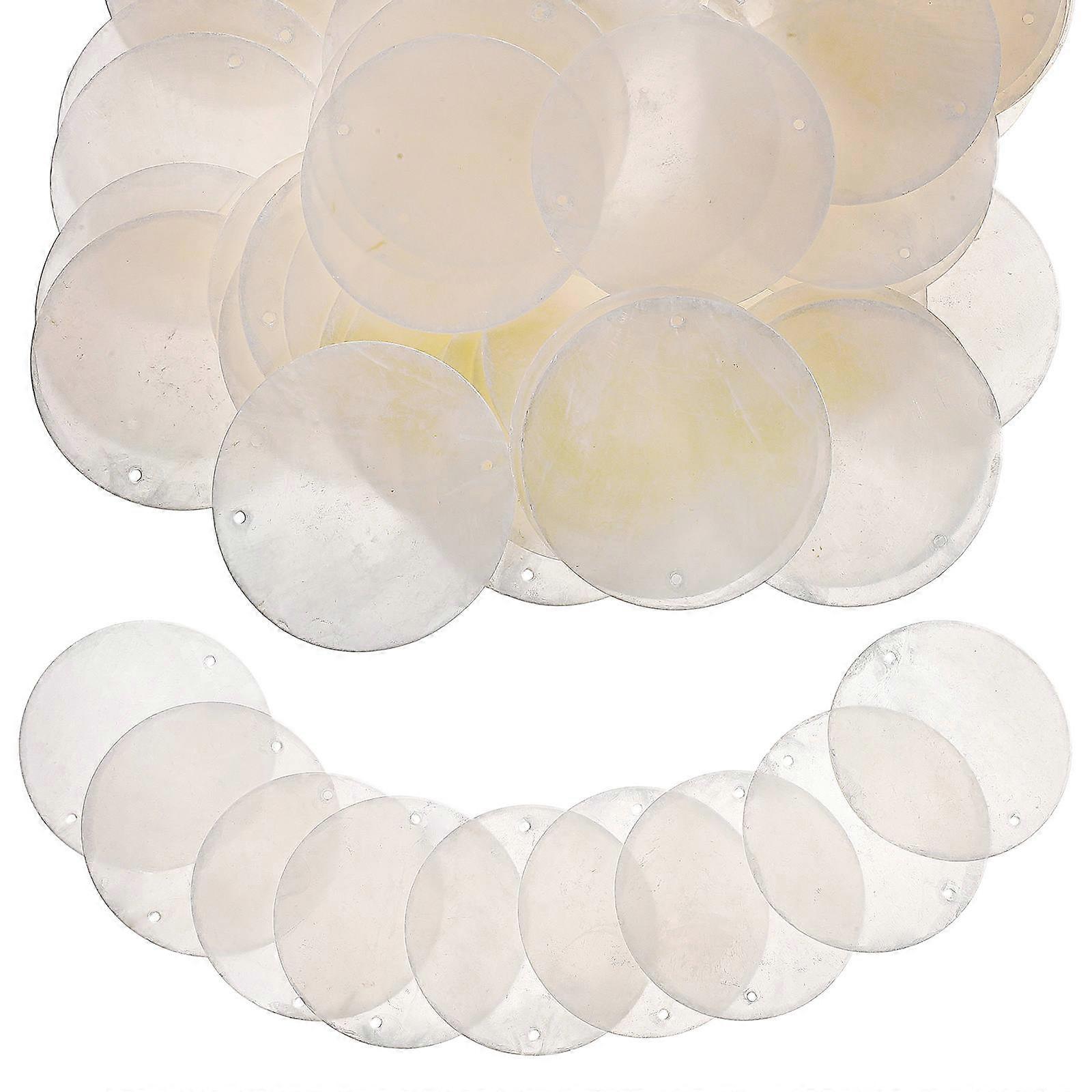 50pcs Round Natural Shells for DIY Crafts, Jewelry Making, Wind Chimes, and Home Decor – Versatile Shell Discs for Creative Projects
