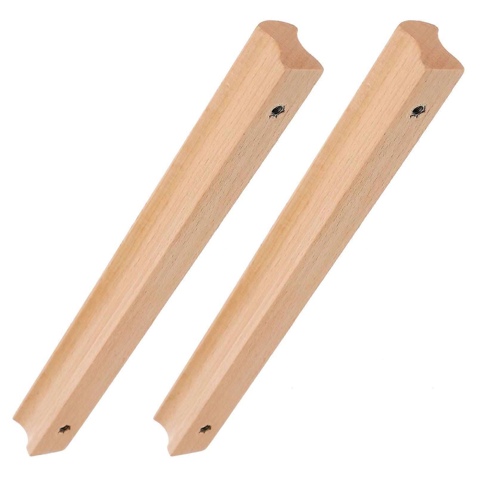 Khaki Wood Cabinet Pulls Smooth Edges for Decoration Suitable for Dressers and Wardrobes 2 Pieces