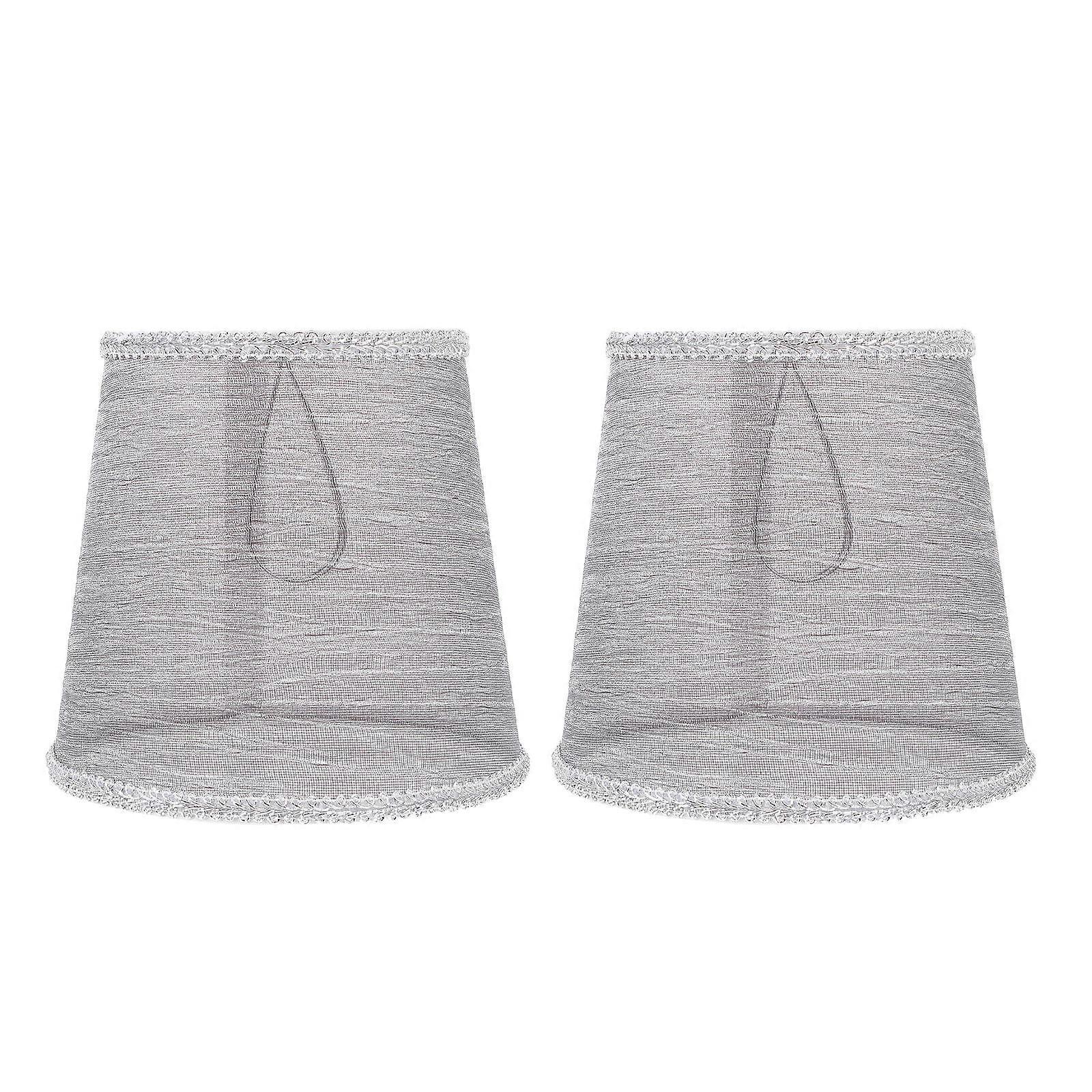 Decorative Diffuse Lighting 2Set Transparent Cloth Lamp Light Cover For Living Room Grey
