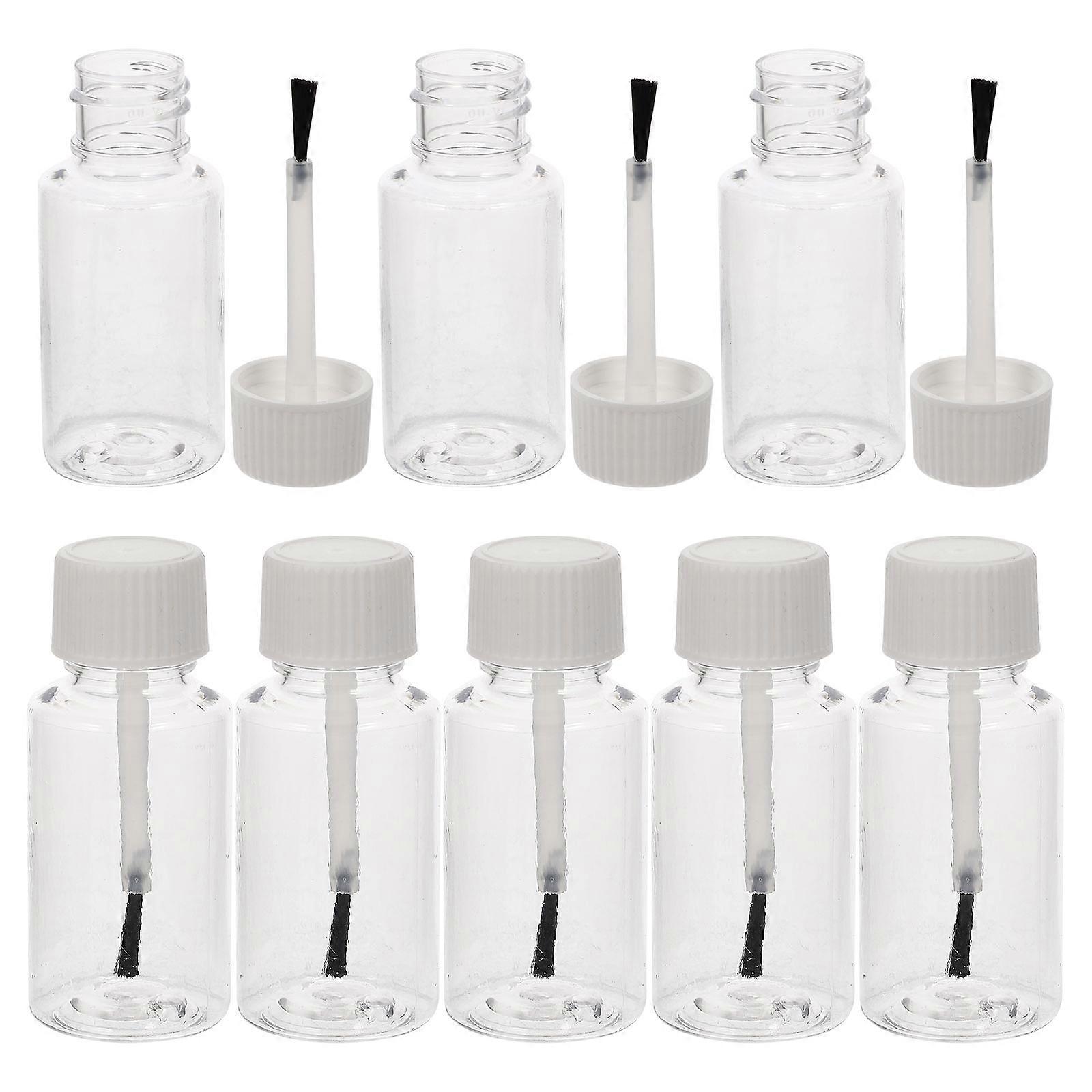Empty Mini Polish Bottle 8Pcs Refillable Nail Polish Bottle Leak-Proof Manicure Bottles Travel Touchable Light Cylinder Design