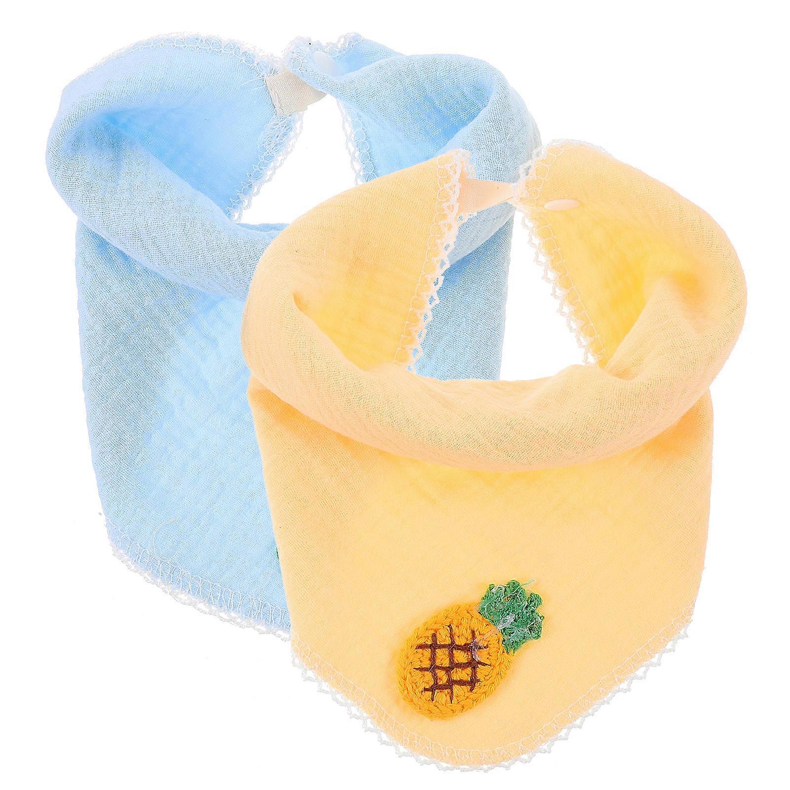 2Pcs Baby Girl Bandana Teething Bibs In Triangular Shape For Infants Perfect For Feeding During Special Occasions