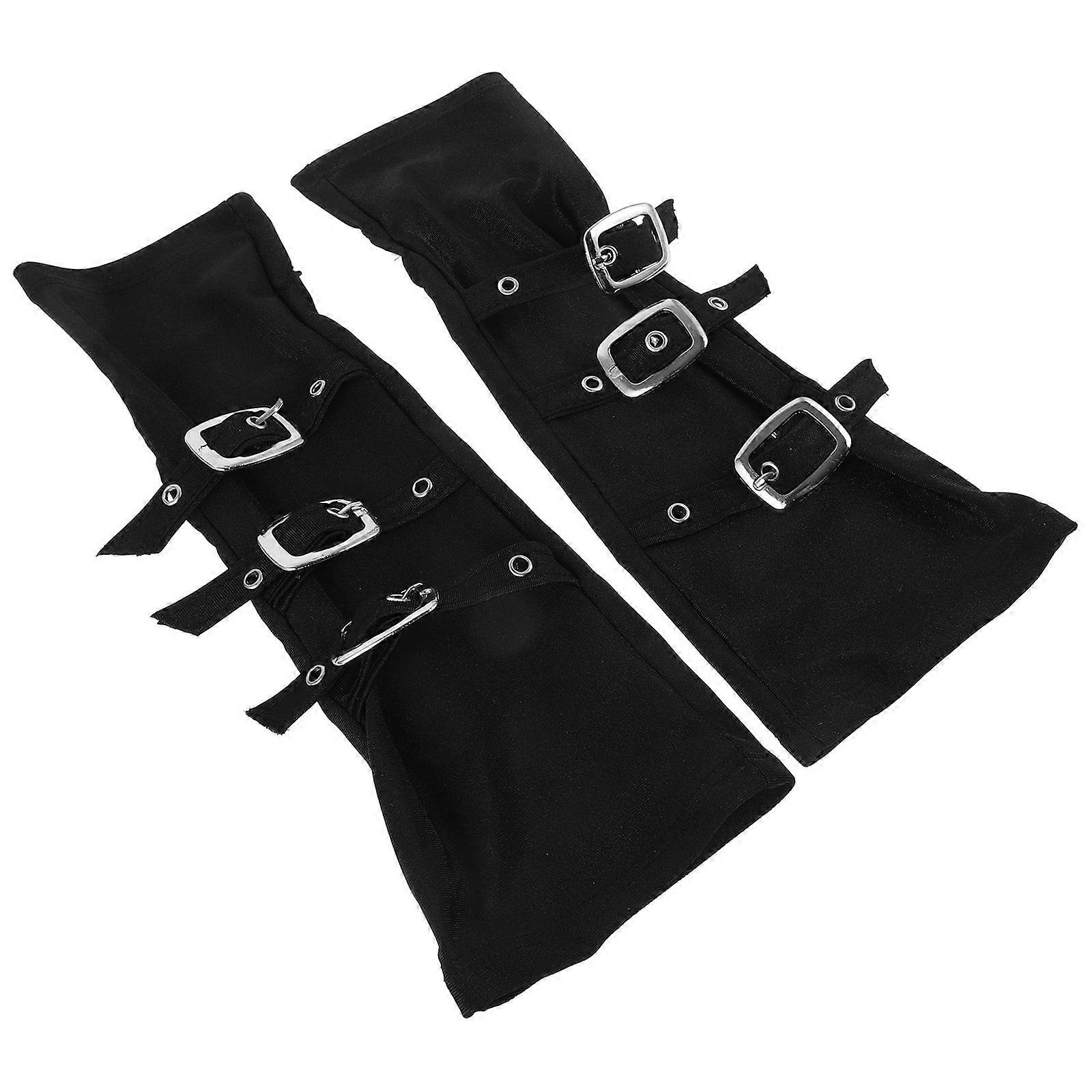 Retro Punk Style Bracers Cosplay Arm Guard Adjustable Size Cloth Material for Parties Stage Performance Men Women 1 Pair