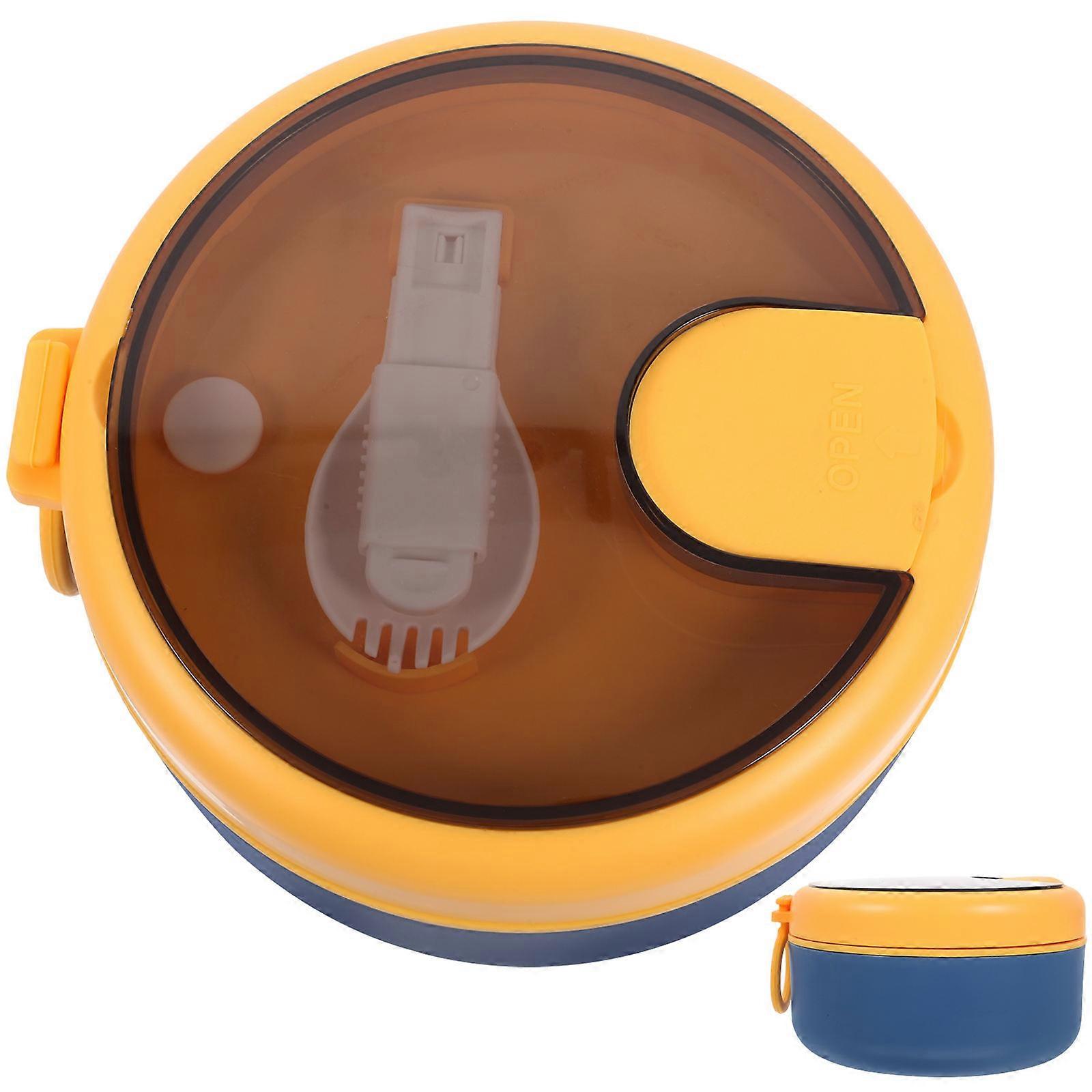 Blue Portable Insulated Ramen Bowl with Spoon for Noodles and Soup 450ml