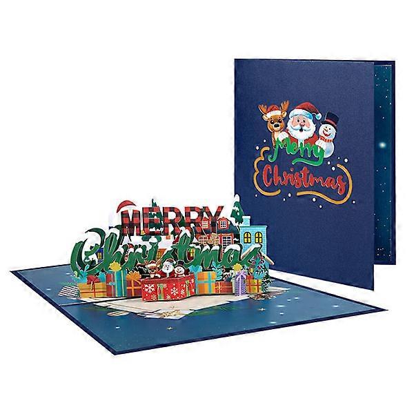 Umweltfreundliche, recycelbare Weihnachtskarten, 3D-Pop-up-Design mit klassischem rotem, grünem und weißem, laminiertem dickem Papier für eine unvergessliche Erinnerung