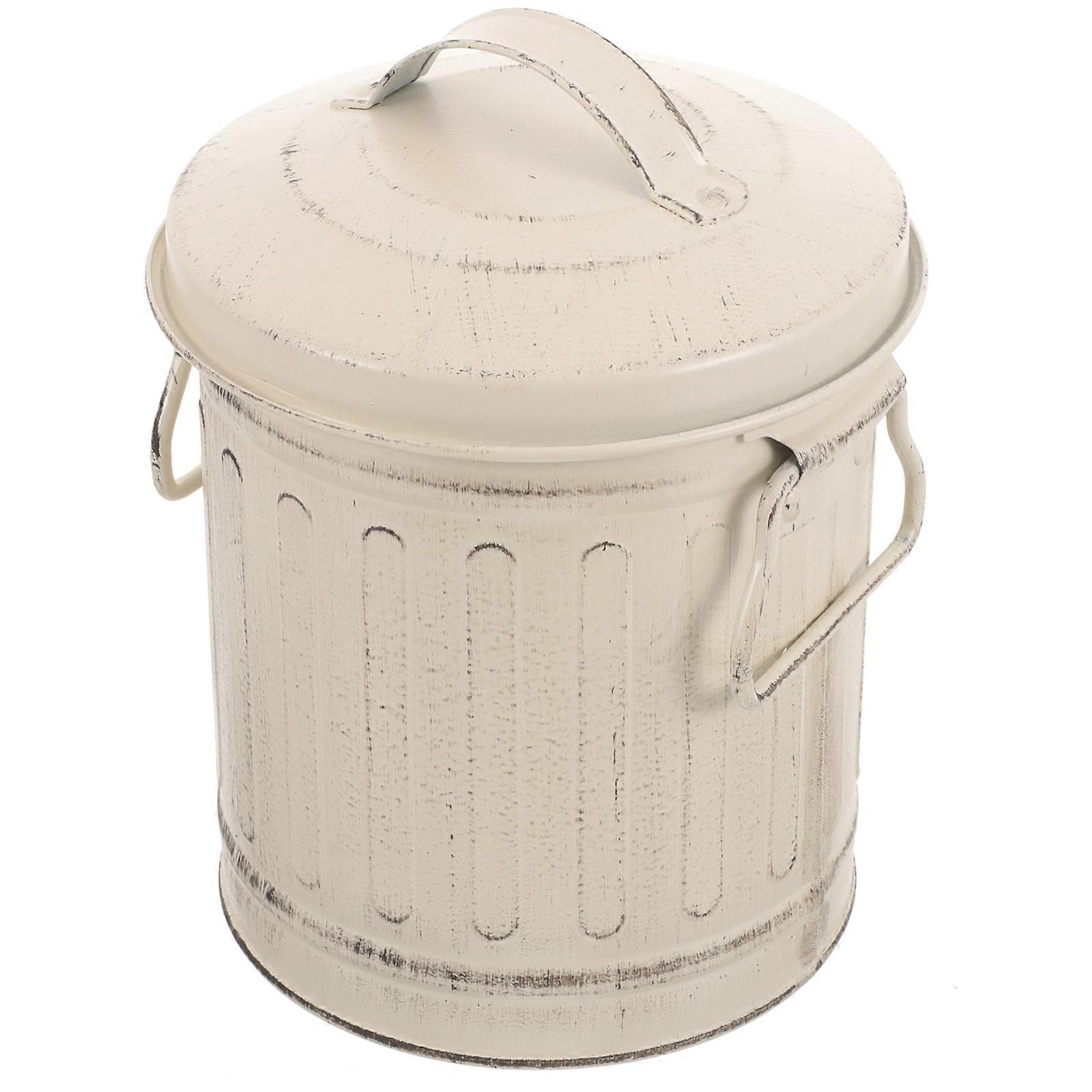 Rectangular Ash Bucket Metal Fireplace Accessory Beige Color For Barbecue Preparation 1Set