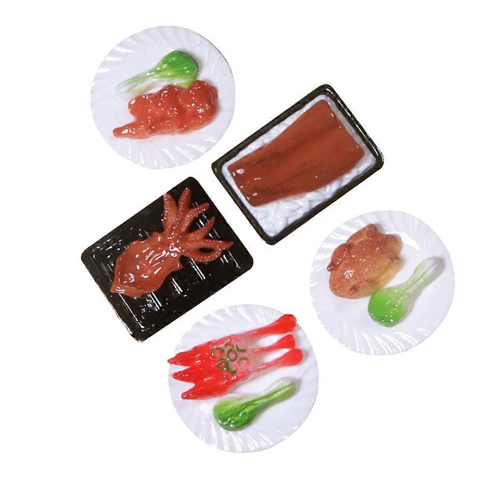 5pcs Fake Food Models Chinese Style Resin Props for Home Assorted Color Decorative