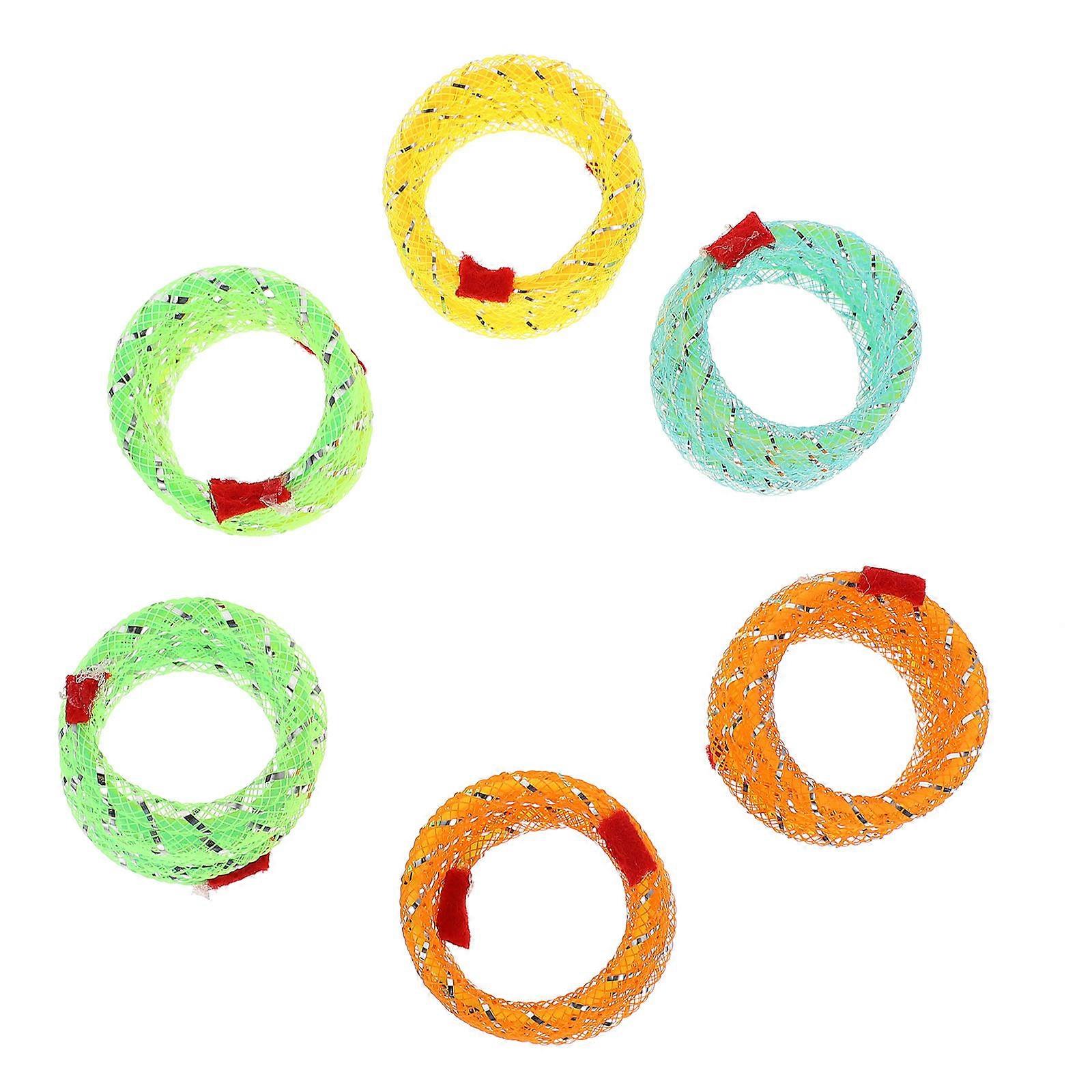Cat Shaped Spring Toys 6Pack Interactive Pet Teaser Toys For Indoor Play Assorted Color Prevent Scratching