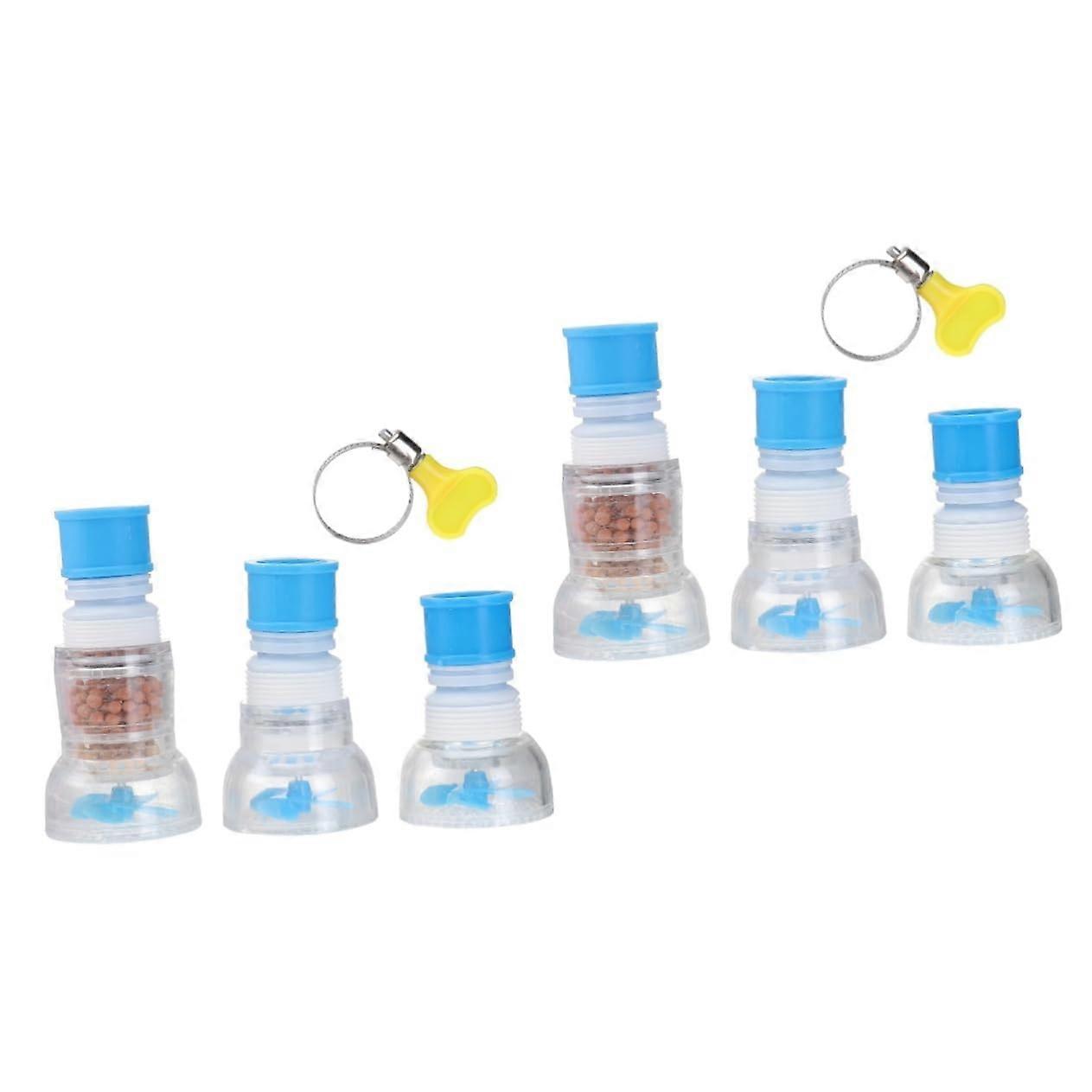 6Piece SplashProof Adjustable Faucet Water Filter with Rotating Water Purifier