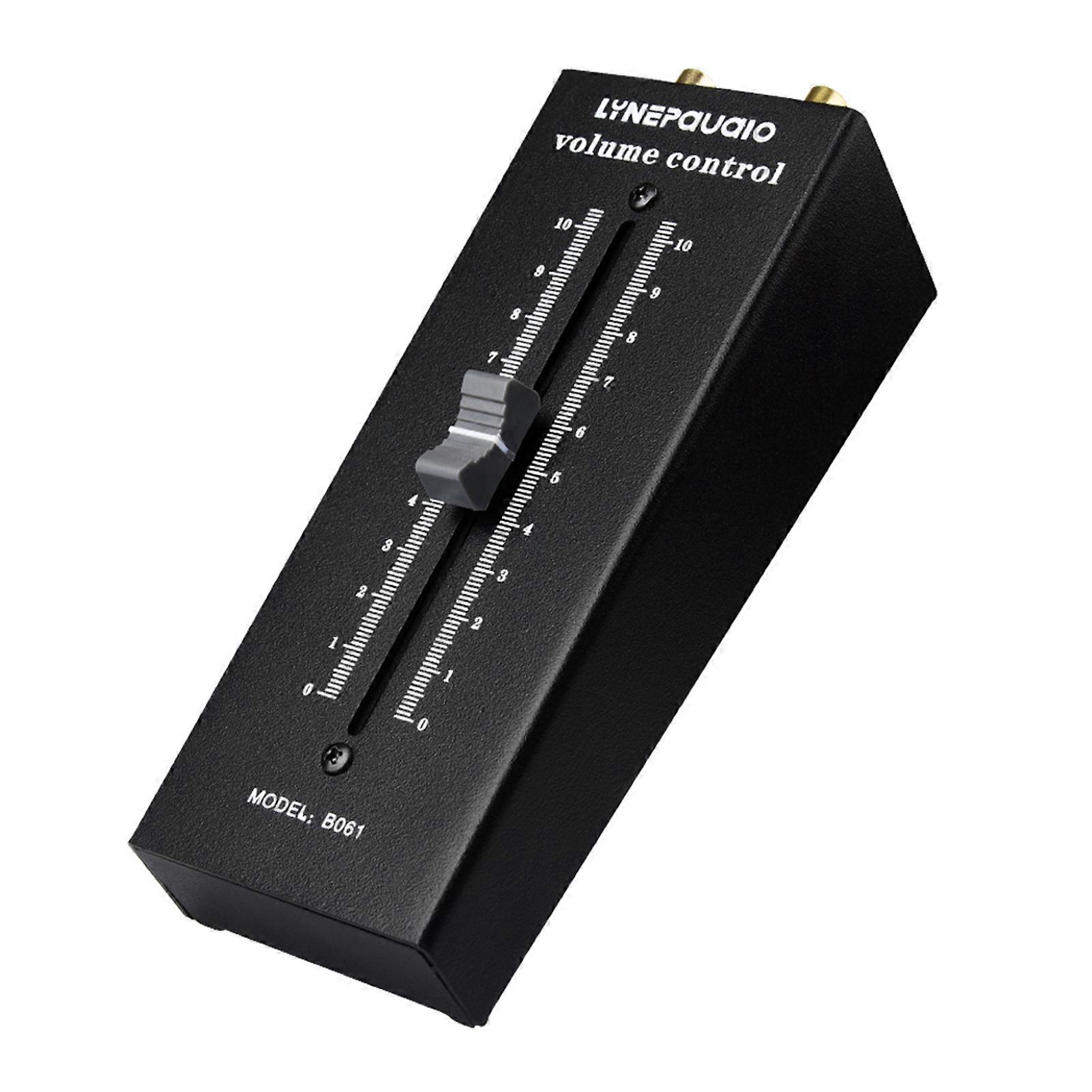 LYNEPAUAIO B061 Passive Preamp Active Speaker Volume Controller RCA Connector 128mm Fader Precision Volume Adjustment Controller Speaker Audio Adjust