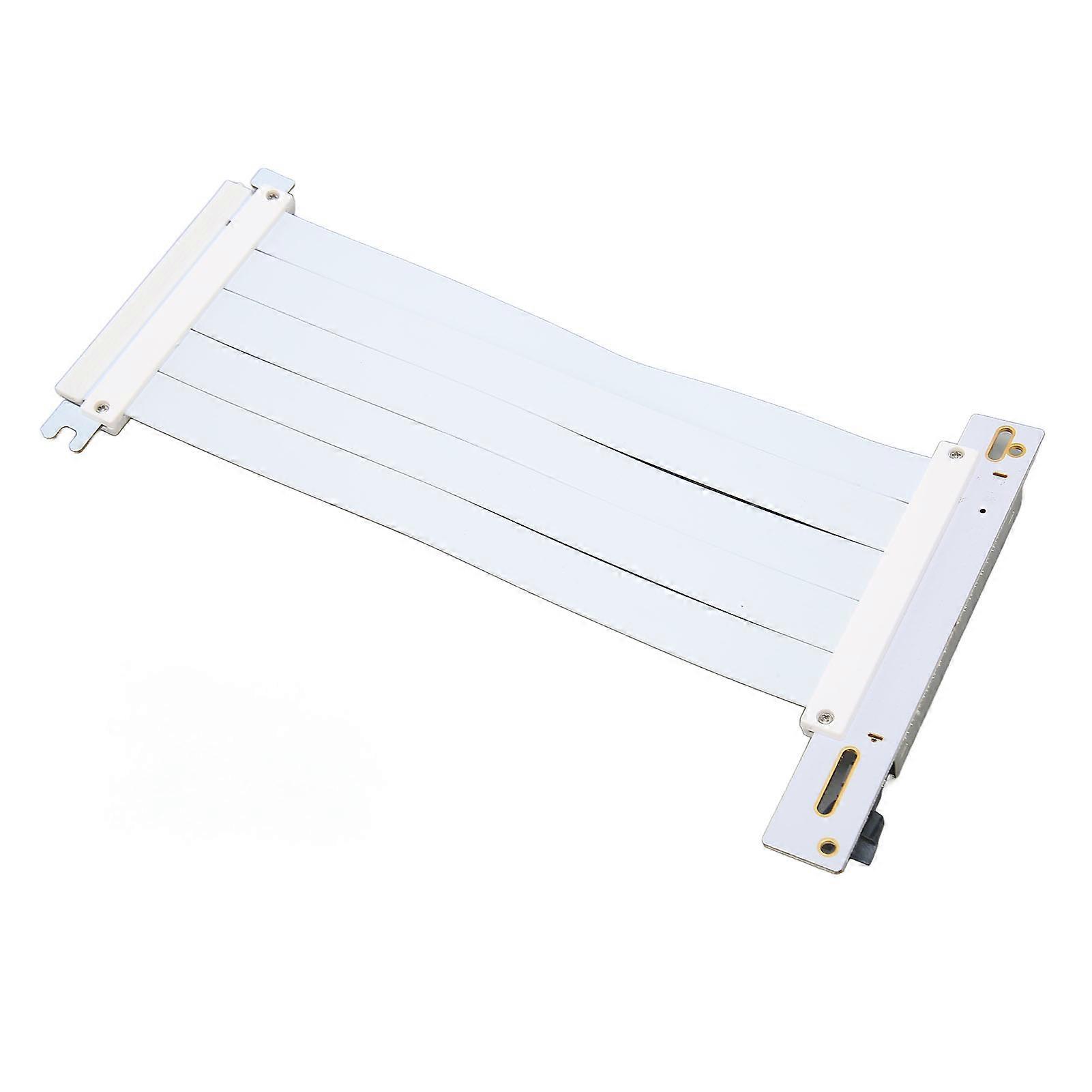 PCIE 4.0 X16 Extender 7.9in Right Angle 128Gbps Transmission Anti Interference GPU Extension Cable for Graphic Card White 