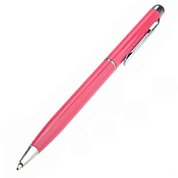 2 in 1 Universal Capacitive Touch Screen Stylus Pen and Ballpoint Pen for Smartphone Rosy