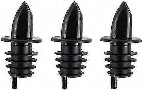 (3-Pack) Black Free Flow Pourer Spout for Liquor Bottles