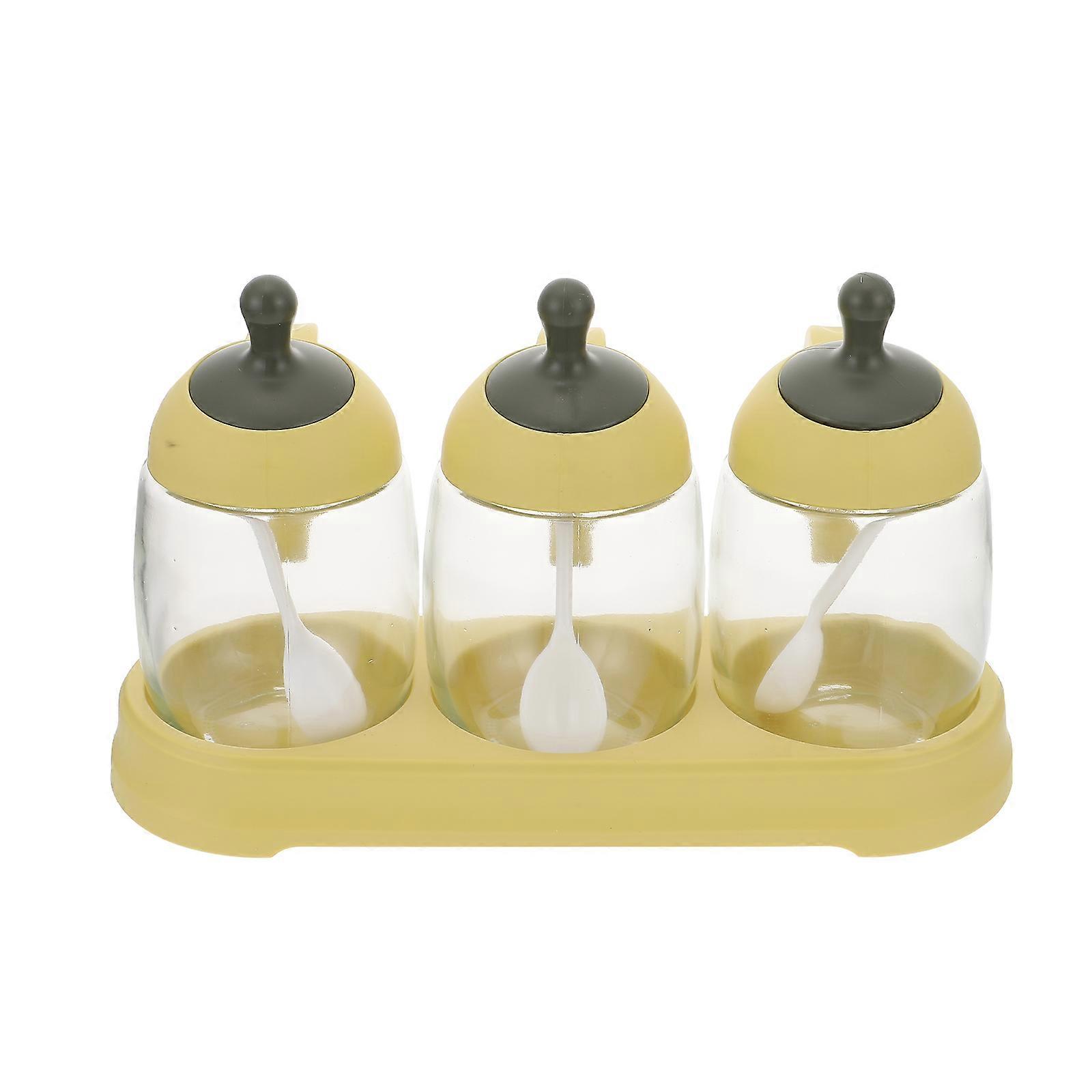 Multi-functional Seasoning Bottles 1 Set Suitable For Kitchen Utensils With High Temperature Resistant Design 25.5X11CM Yellow