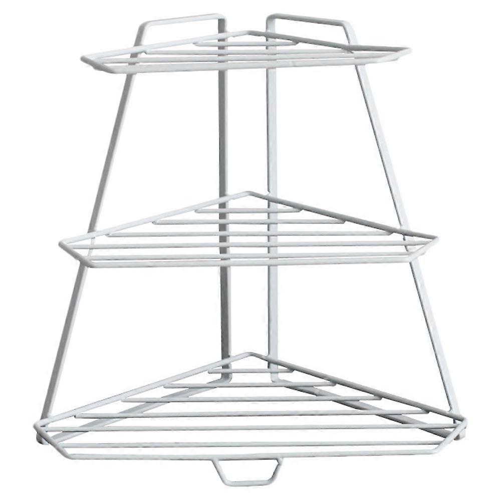 Triangle Shape Three-Layer Storage Rack For Bathroom Accessories 28X28CM Iron Construction 1Pack
