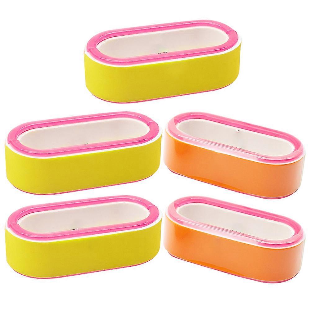 5pcs Assorted Color Circular Nail File Set EVA Plastic Professional Polishing Tools for Manicure