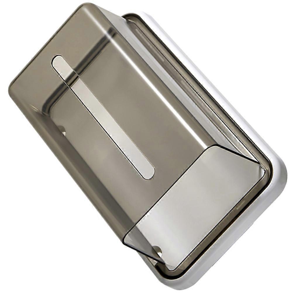 Wall Mounted Toilet Paper Rack with Transparent Napkin Container and 1 Set Tissue Box