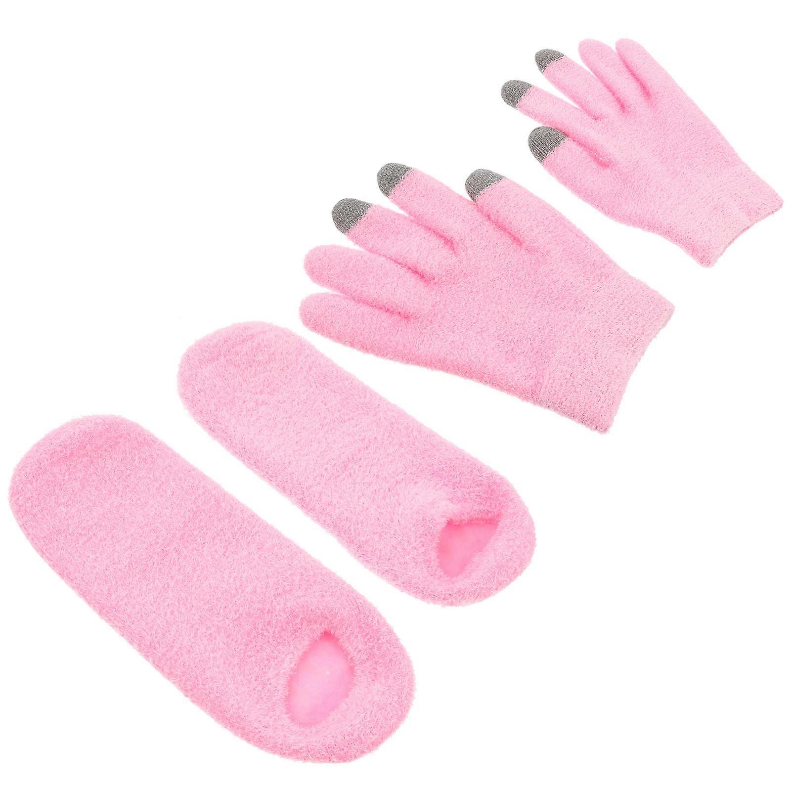 Pink Winter Gloves for Use Made of Spandex to Moisturize and Nourish Skin Soften Hands