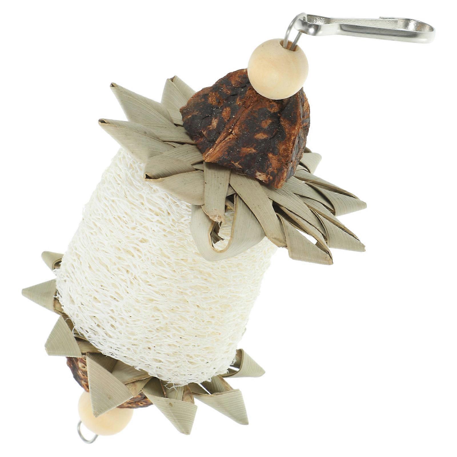 Wooden Bird Chew Toys with Hanging Ring for Parrots Encouraging Exercise and Play Assorted Color