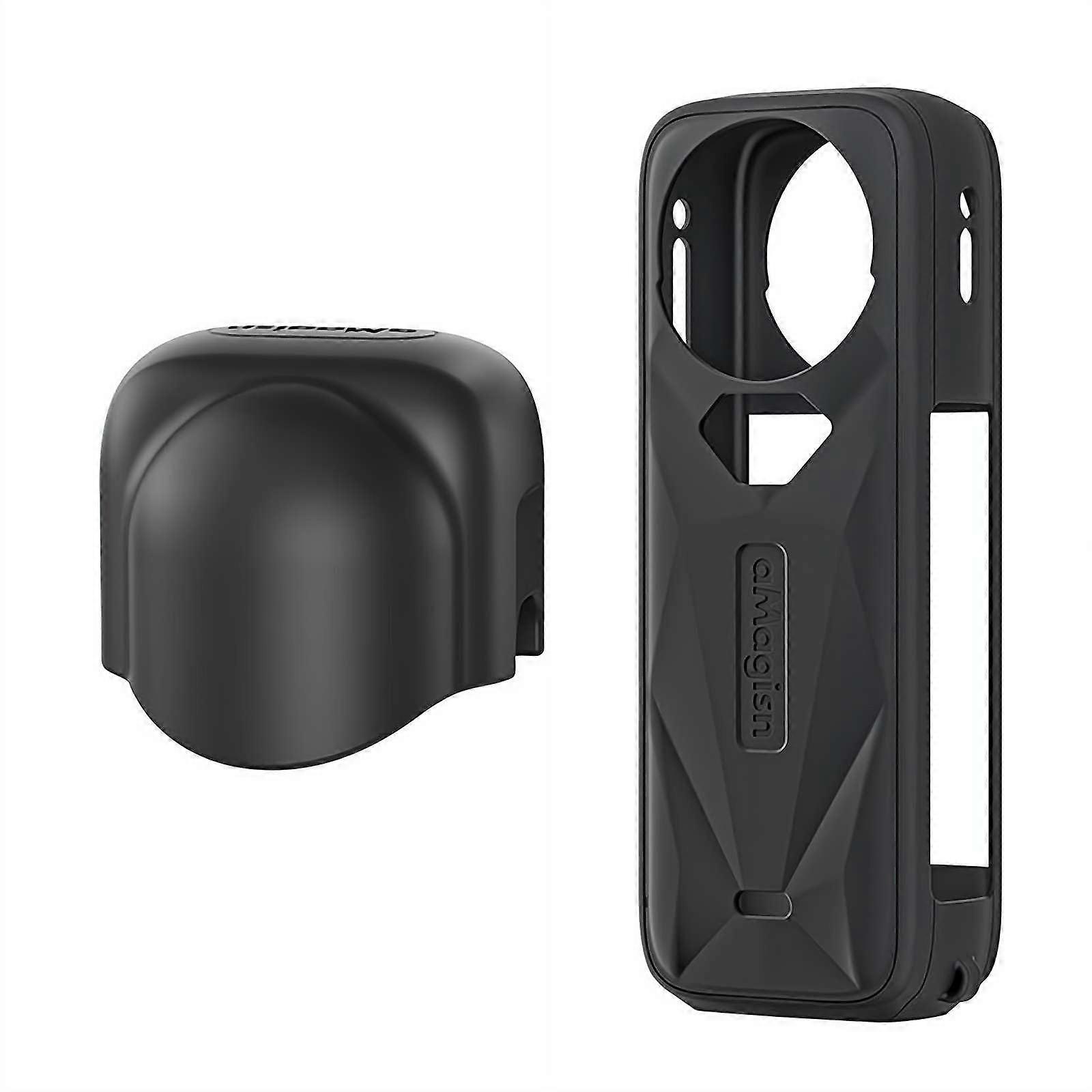 Protective Case Silicone For Insta 360 X5 Soft Rubber Shell Lens Cap Waterproof Dustproof Black 1 Set