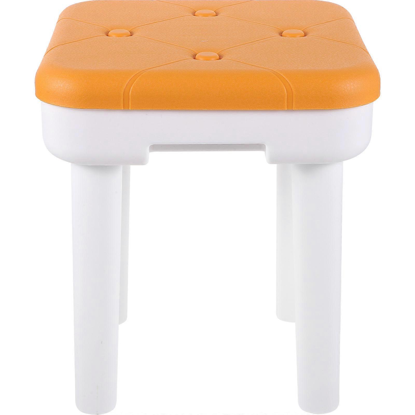Yellow Plastic Kids Sturdy stool for Home Use with Smooth Surface and Comfortable Seat 7.5 Inches High