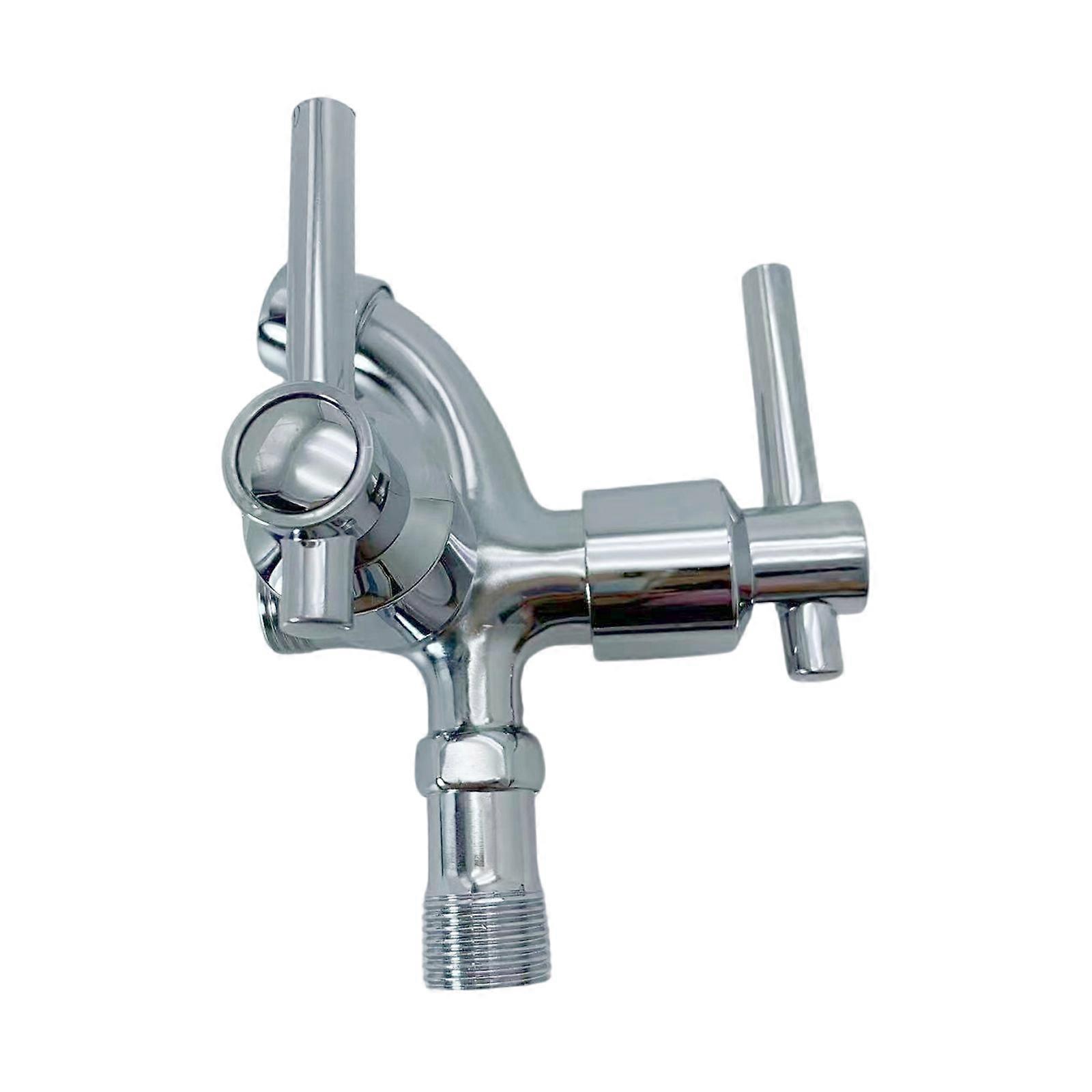 Space Saving Washing Machine Faucet Compatible Silver Laundry Faucet With AntiCorrosion Zinc Alloy for 1/2inch Pipe  Silver