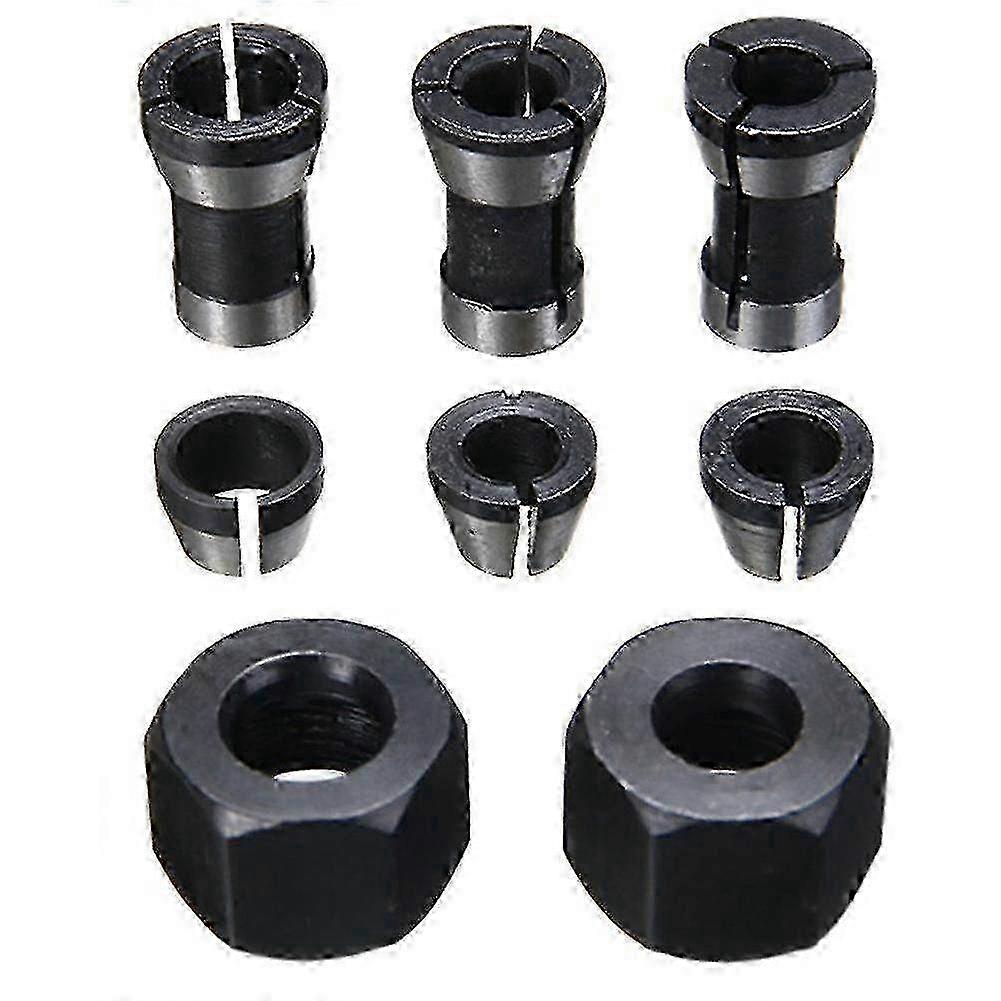 8pcs High Precision Adapter Collet Set 6mm/6.35mm/8mm Collet Chuck Engraving Trimming Machine Route Edition 0618