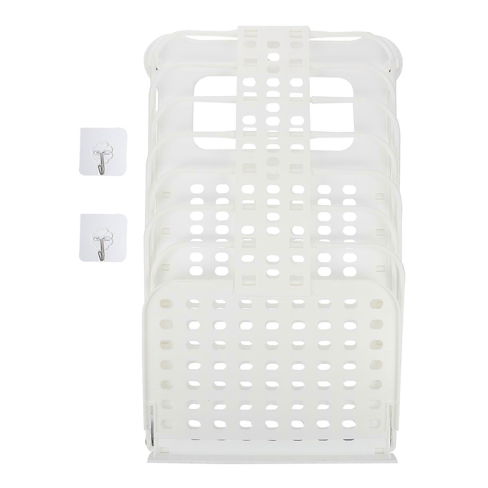 White Foldable Laundry Basket with Breathable Mesh Design and Nailfree Wallmounted for Storage Use 1Pc