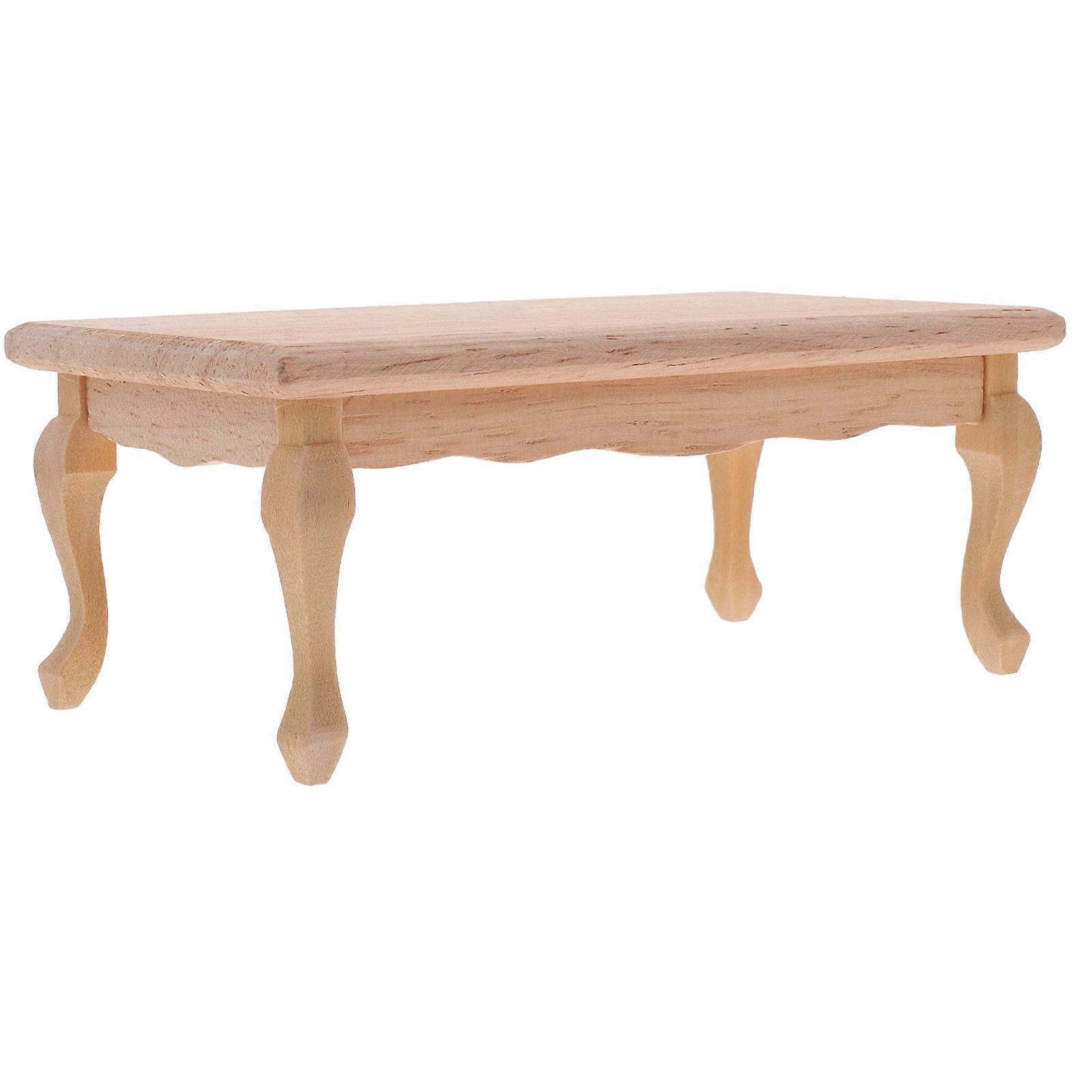 Light Brown Mini Tea Table for Decor Perfect Size for Doll House Furniture Synhetic Material 0.5x0.3 Inches