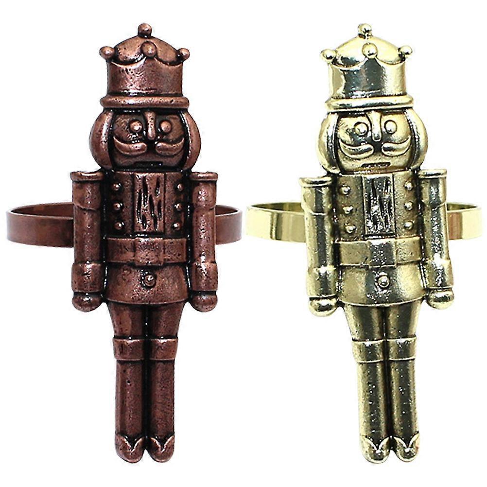 Metal Nutcracker Napkin Ring Holders 2Pcs Ideal For Event Organizers And Party Hosts Christmas And Dinner Table Decor